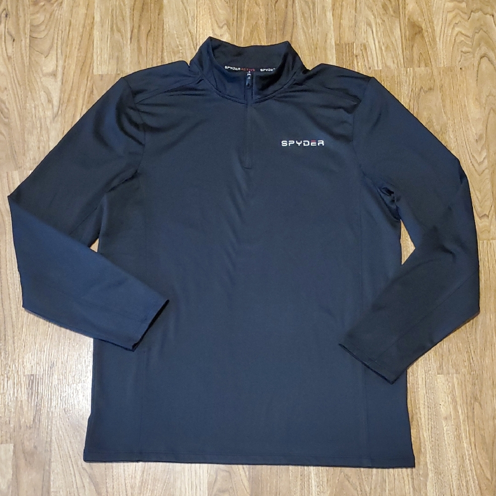 Spyder Active 1/4 Zip Performance Fleece Top Mens Size XL Black